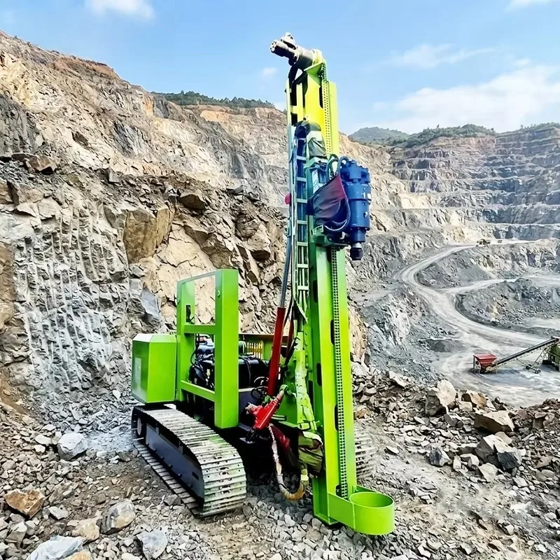 Hydraulic Photovoltaic Pile Driver Compact Crawler Rig For Rotary Screw Piling With High Moment Custom Solar Mounting