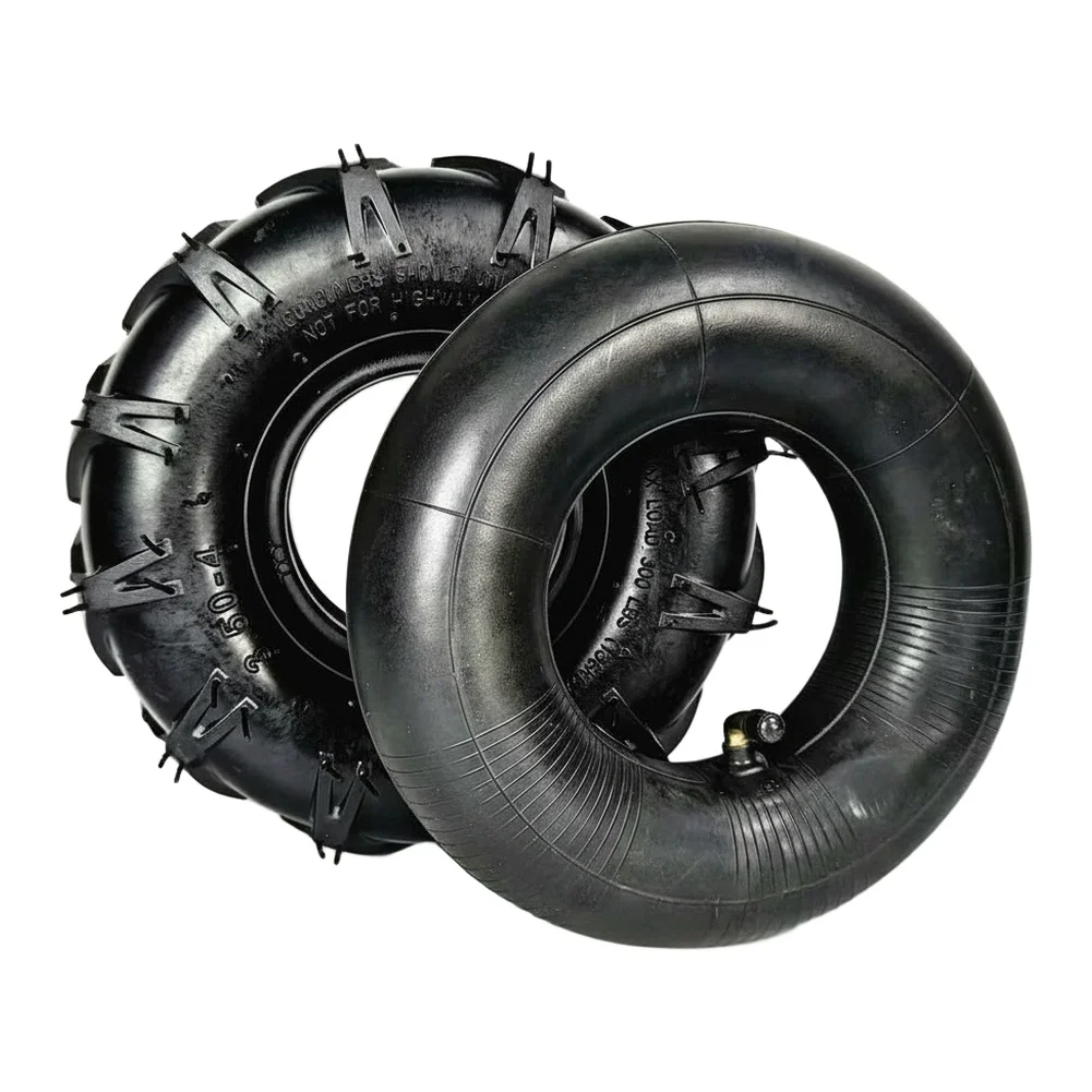 Wheelbarrow Golf Cart Tire and Inner Tube Kit 4.10/3.50-4 Made of Rubber Heavy Duty 4 Inch Wheel Hub Compatible