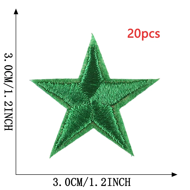 20 stücke Fünfzackigen Stern Patches Viele Für Kleidung Eisen Auf Zufällige Masse Thermische Klebstoff Stickerei Nähen Designer Parches Para Ropa – Detail 11