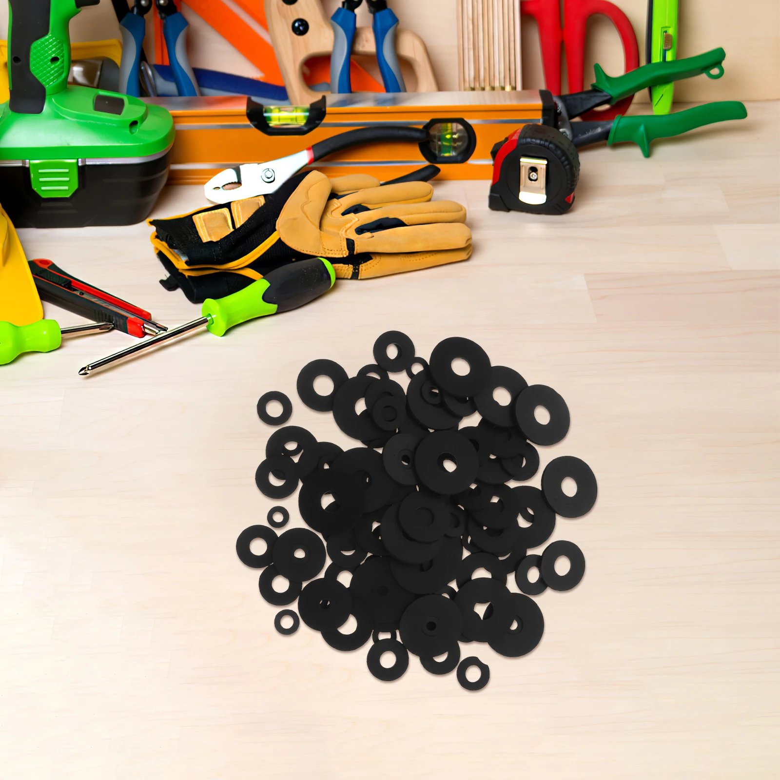 

120 Pcs Thick Rubber Gasket Washing Machine Black Washer Sae Assortment Flat Washers Kit