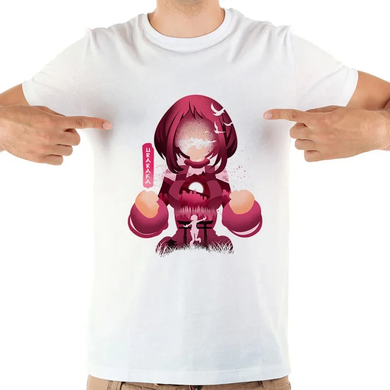 MHA OCHACO URARAKA funny anime t shirt homme white short sleeve casual men tshirt unisex My Hero Academy streetwear Tee