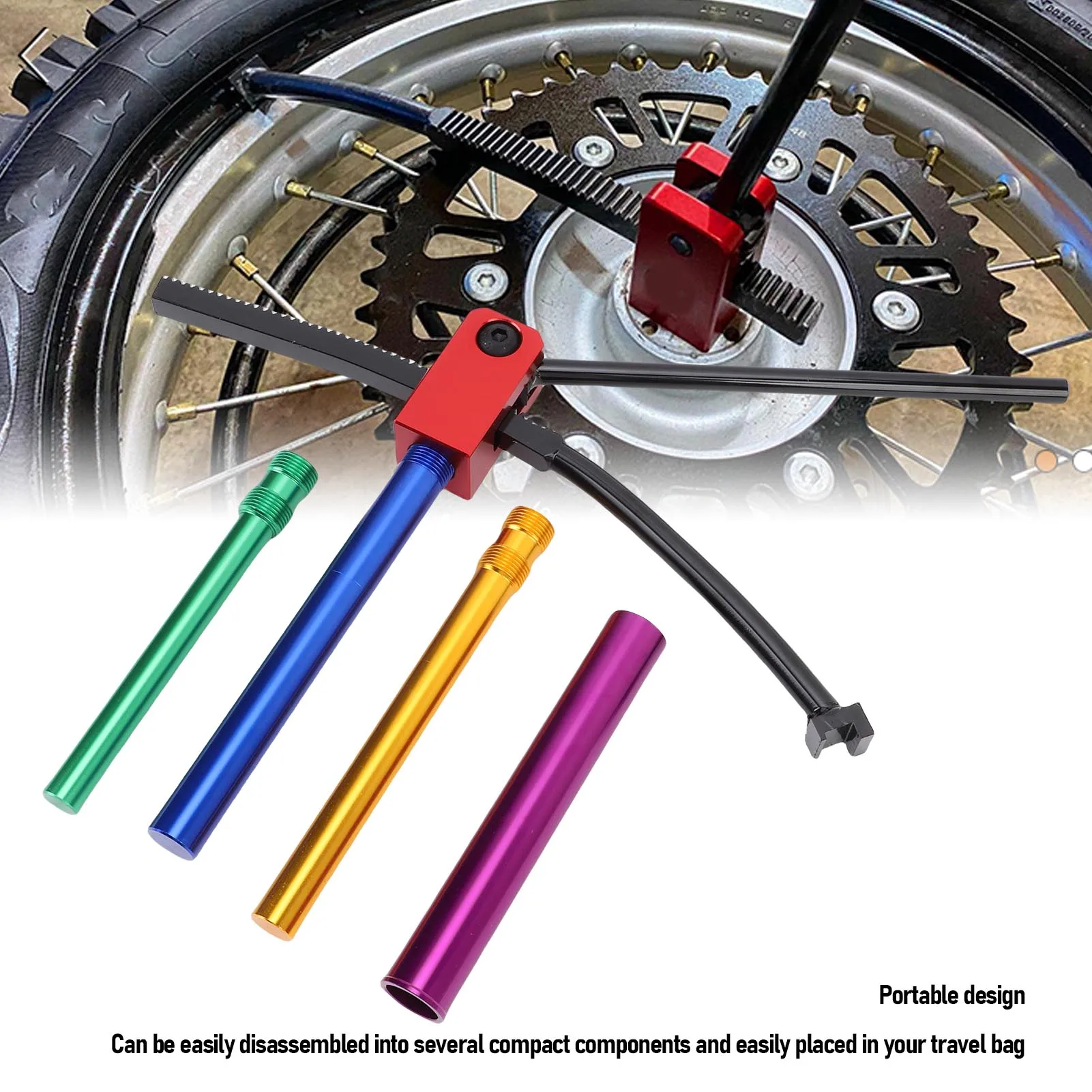 Dirt Bike Tire Changing Tools Quick Effortless Tire Changer Includes 15 17 20 25mm Support Rods for 16in to 21in Wheels