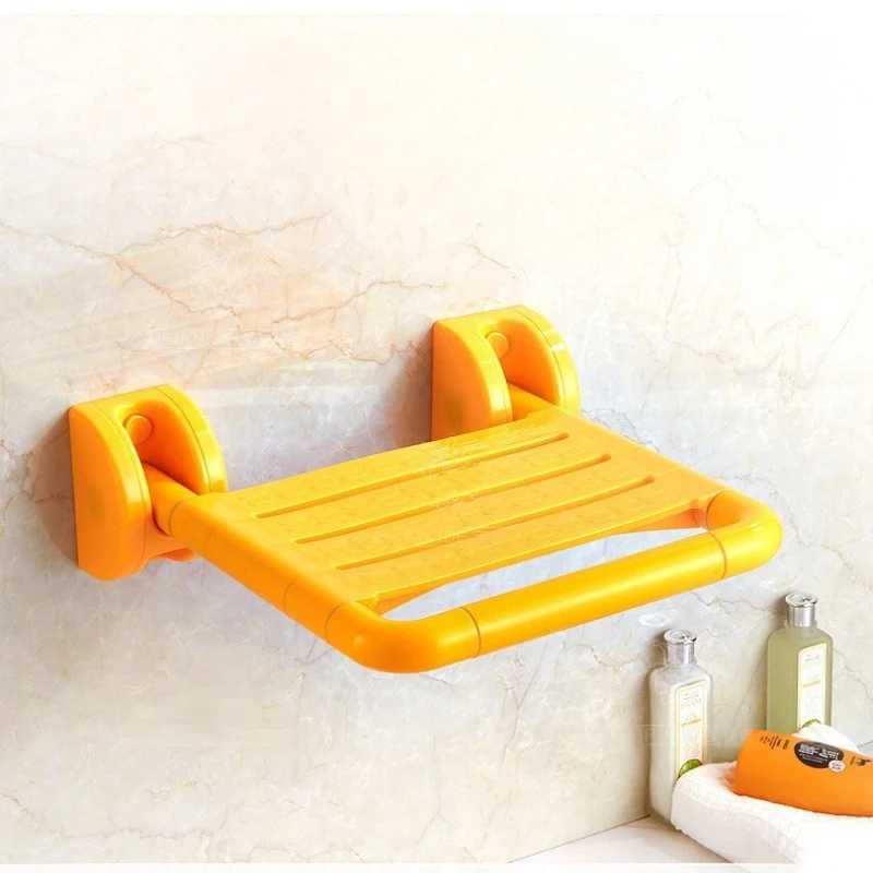

Japanese Folding Shower Stool, Anti-Slip Wall Mounted Bath Seat Heavy-Duty Antibacterial Shower Chair Bathroom Bench for Elderly