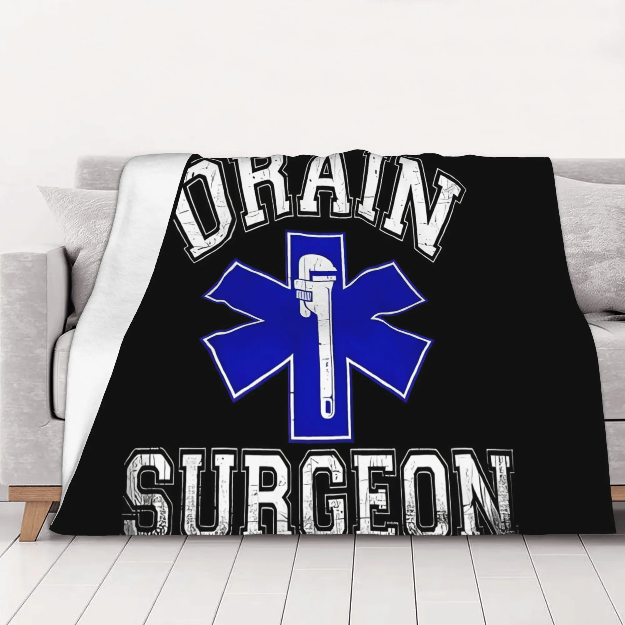 1PC home Cutecore Plumber Repairman Drain sSurgeon Blanket Super Cosy Plush Home Living Room Sofa halloween