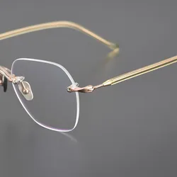 Fashion Design Titanium Rimless Glasses Frame Men Women Square Frameless Prescription Eyeglasses Optical Reading Eyewear Gafas