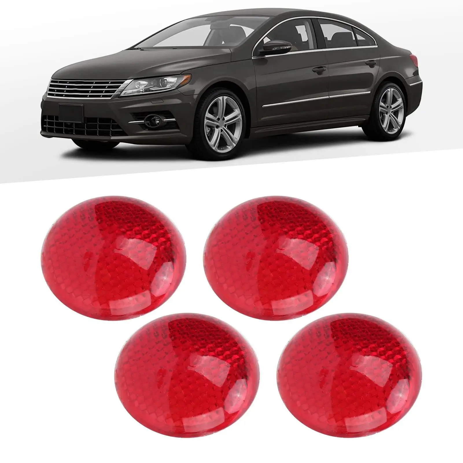 Reflective Sticker Red Reflector Round 3-Dimensional with Reflective Effect for car Motorcycle