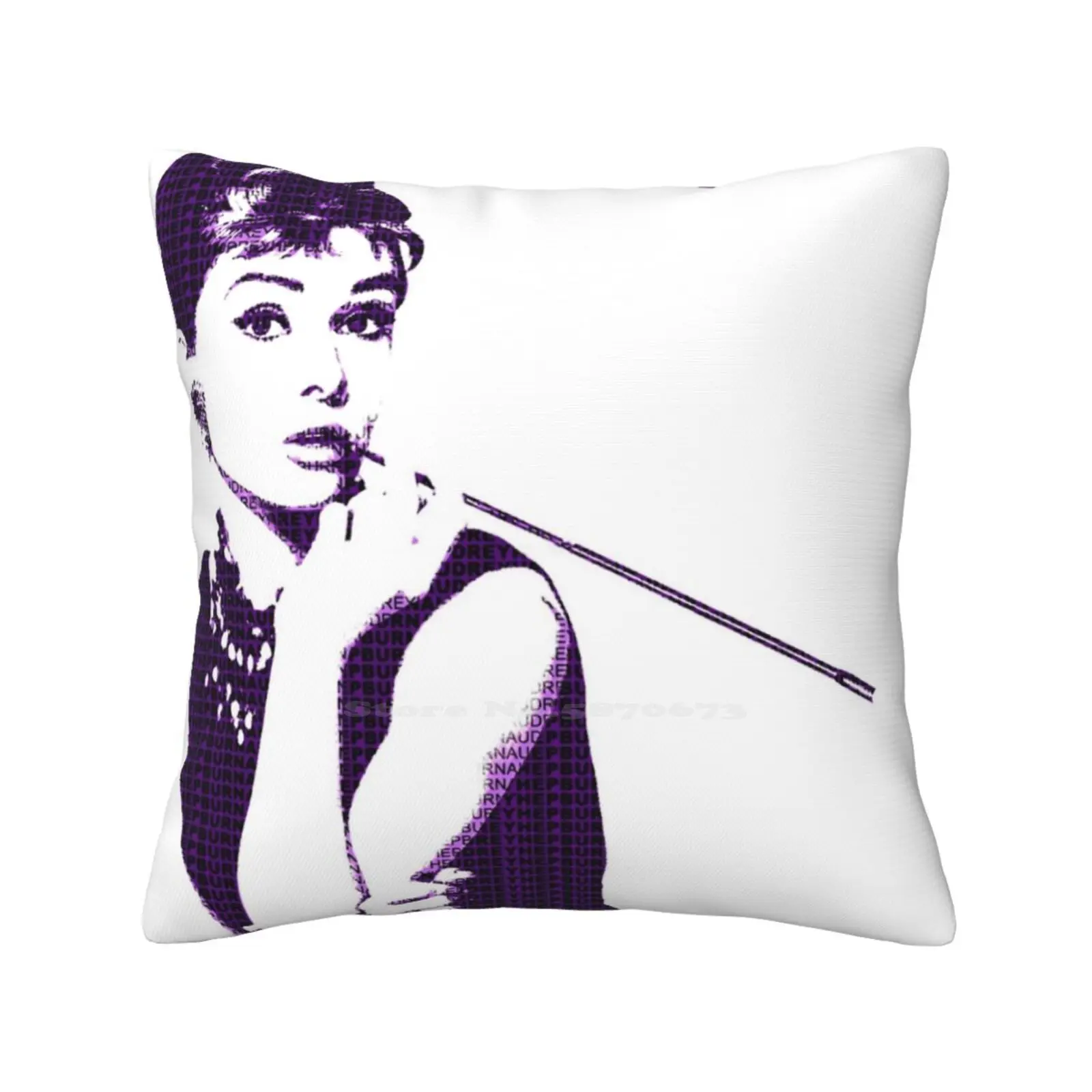 Audrey Hepburn Breakfast At 2 Purple Pillowslip Pillowcase Audrey Hepburn Icon Pop Art Portrait Female Actress Celebrity Famous