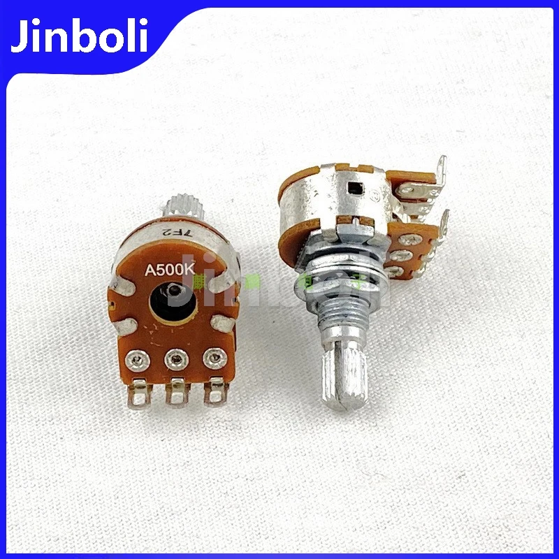 1PCS Dual A500K With Center Positioning Amplifier Audio Bass Active Tone Volume Potentiometer