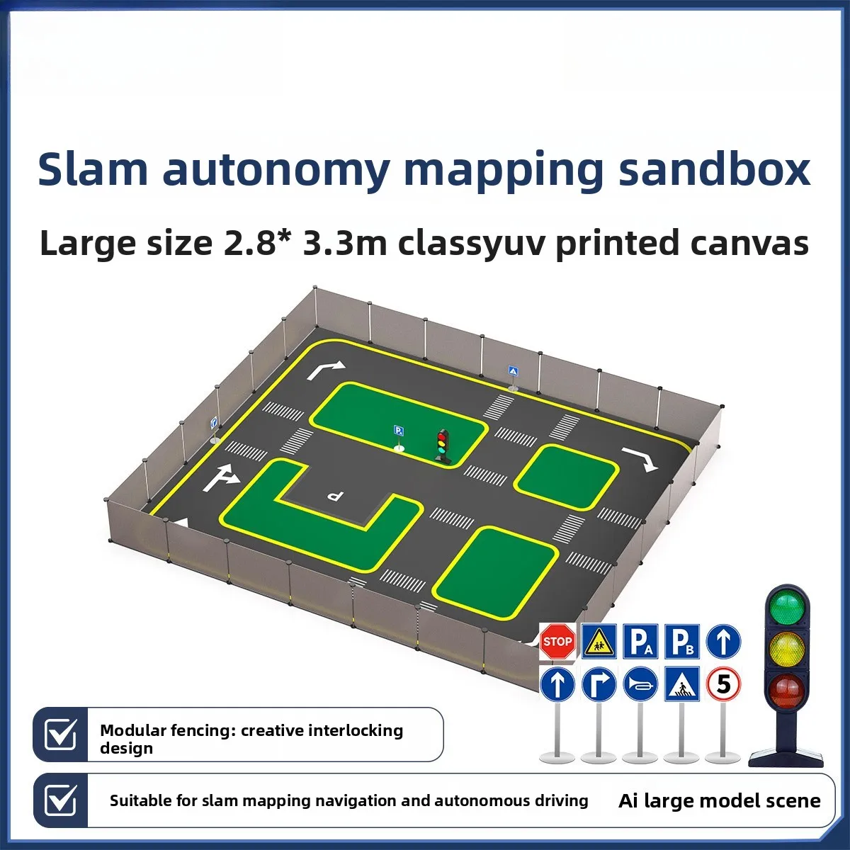 Multi-Scene ROS Sand Table Robot Car Race Track AI Visual Recognition Unmanned Driving Simulation