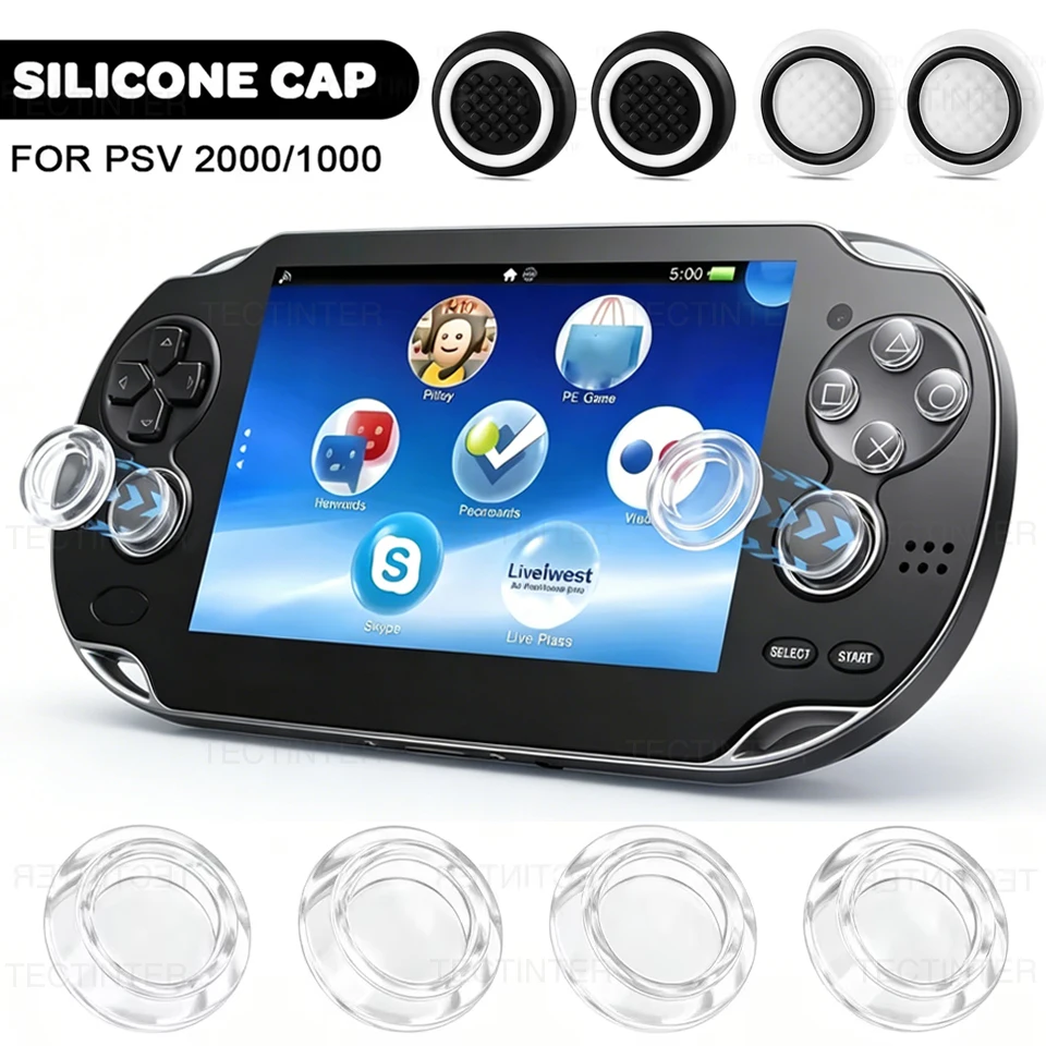 Fundas de silicona para palancas de mando Sony Psvita PSV1000/2000, 2/4 Uds., accesorios de reparación para consola de juegos