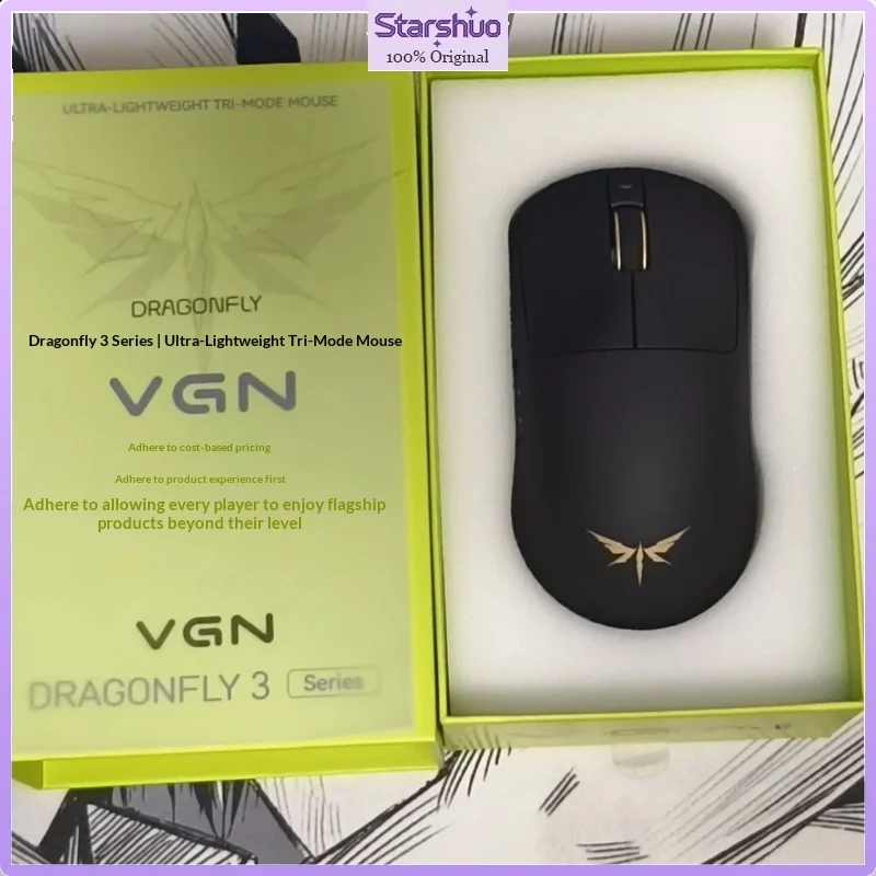 VGN Dragonfly 3 Ultimate GT Lightweight 3-Mode Wireless Ergonomic Gaming Mouse Long Battery Life Esport Mice for PC Laptop FPS