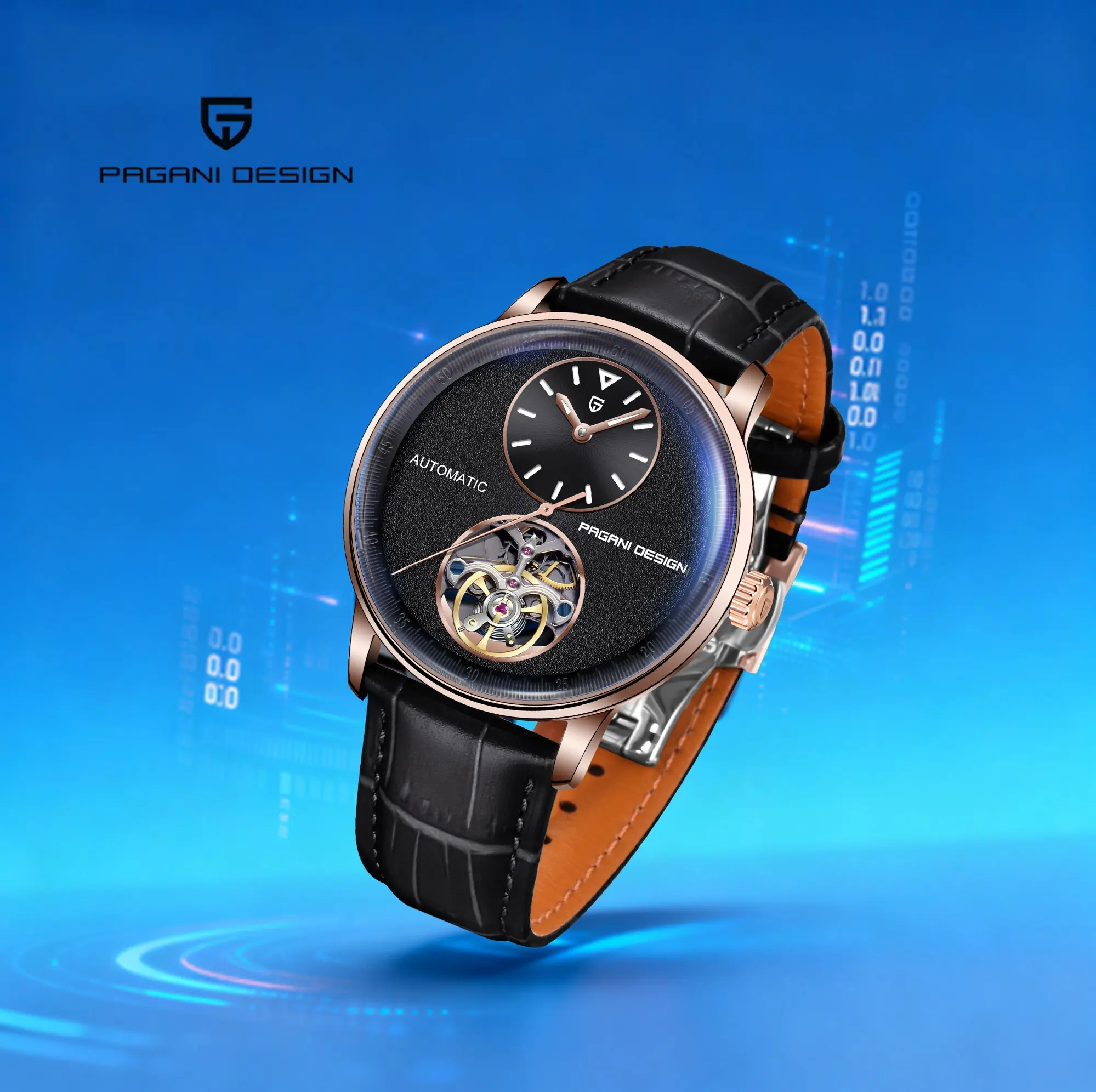 PAGANI DESIGN 2025 الأكثر مبيعاً ساعة ميكانيكية أوتوماتيكية للرجال نمط ركاب الأعمال مقاوم للماء حزام من الجلد مشبك فراشة #1