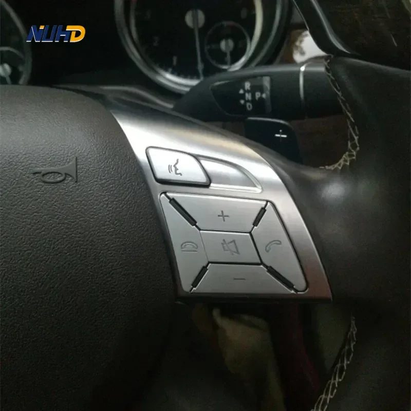 Kierownica samochodowa Panel przycisków pokrywa osłonowa naklejki dekoracyjne dla Mercedes-Benz W204 C klasy 2012-2016 akcesoria do wnętrza samochodu
