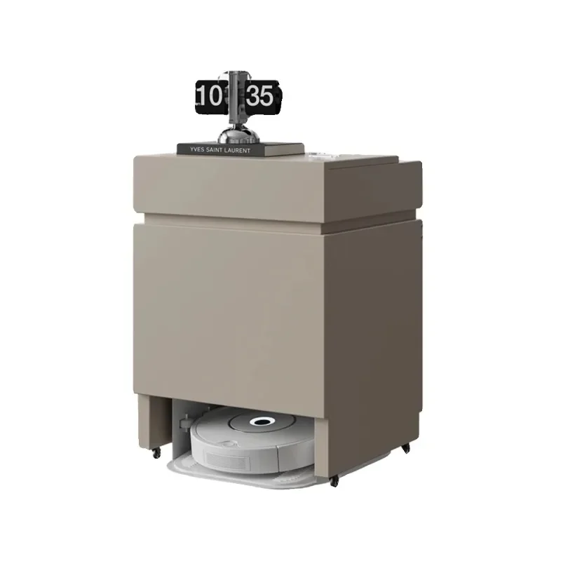 Sweeping robot storage cabinet rack living room creative side cabinet movable sweeping robot locker customization