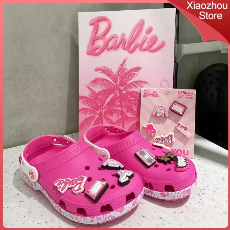 

Cute Princess Girls Hole Shoes Cartoon Cute Little Clog Parent-Child Anti Frozen Pink Blue Beach Shoes Sandals Birthday Gift