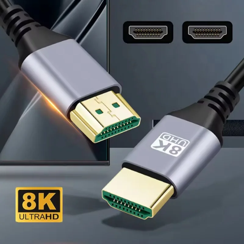 8K HDMI 2.1V 90 Degree Cable Cord 8K 60Hz 4K 120Hz 48Gbps EARC ARC HDCP Ultra High Speed HDR for HD TV Laptop Projector PS4 PS5