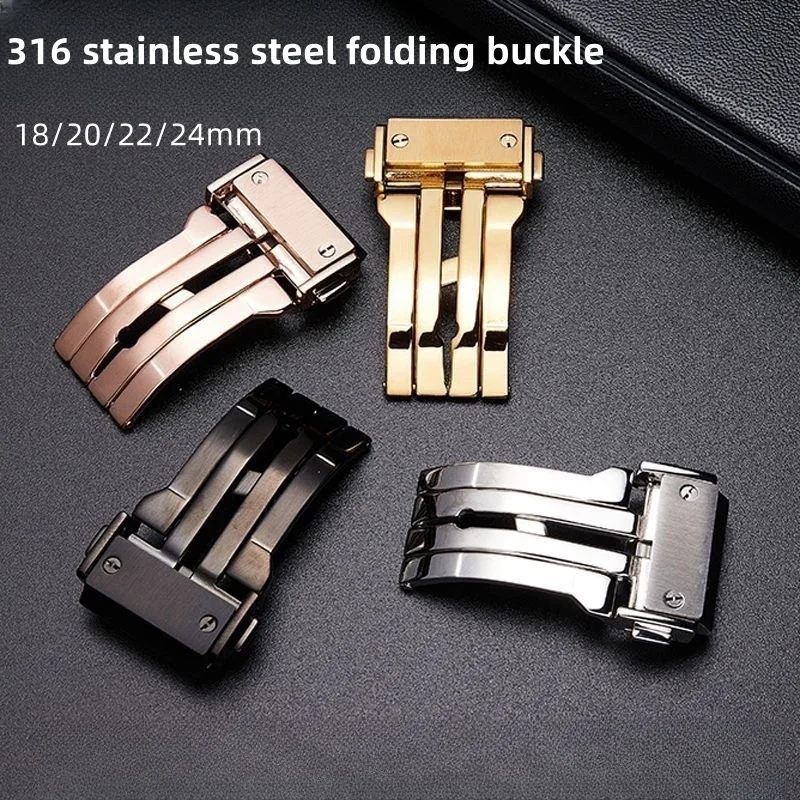 For Hublot BIG BANG Classic Fusion Series Watch Stainless Steel Folding Safety Buckle Watch Strap Accessories 18/20/22/24mm