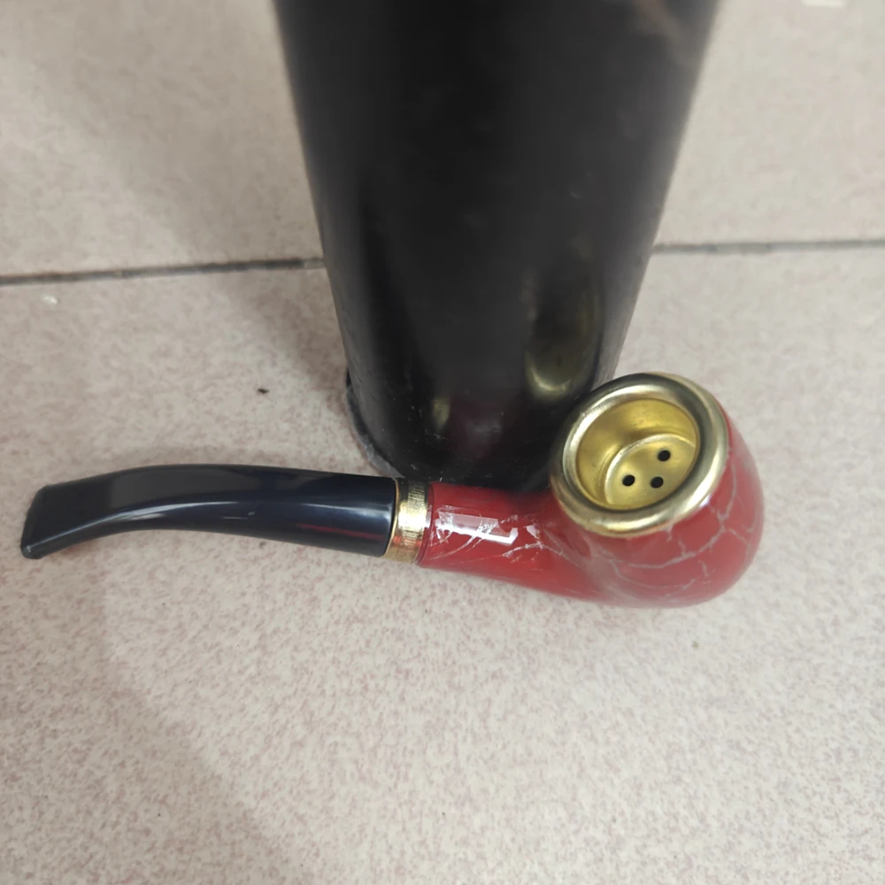 Detachable Wholesale Portable Wood Smoking Pipe Handmade Resin Hand Pipe Tobacco Pipe Classic Bent Pipes