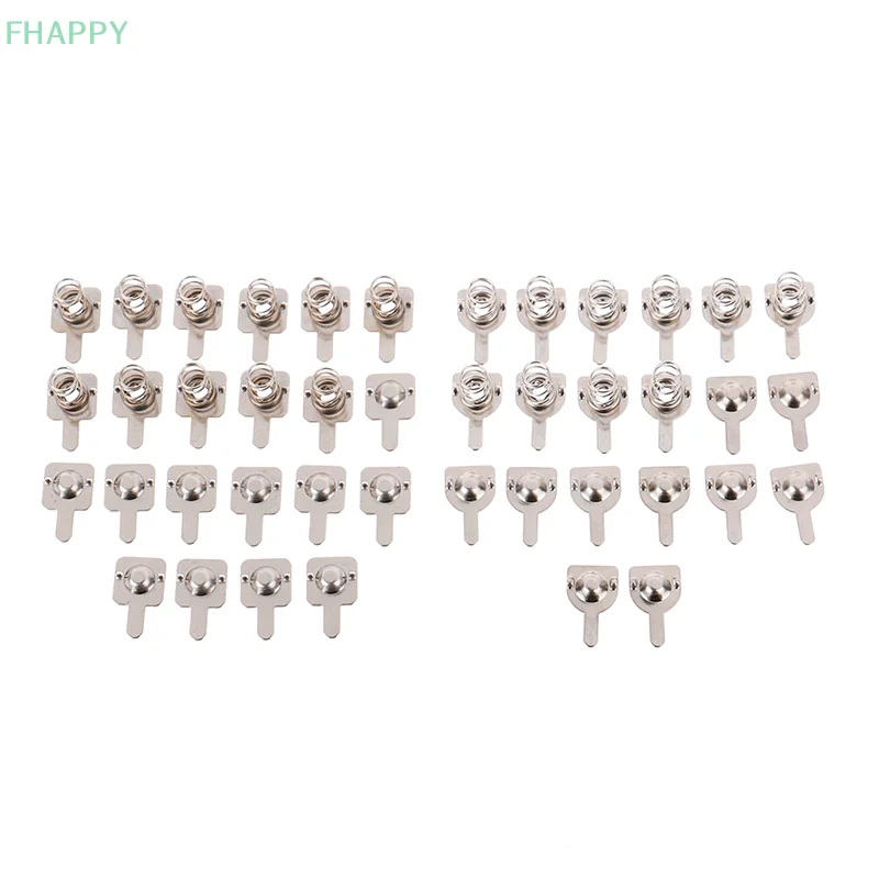 교체용 금속 배터리 용수철 접촉 플레이트, AAA용 실버, 10 쌍, 9x9mm