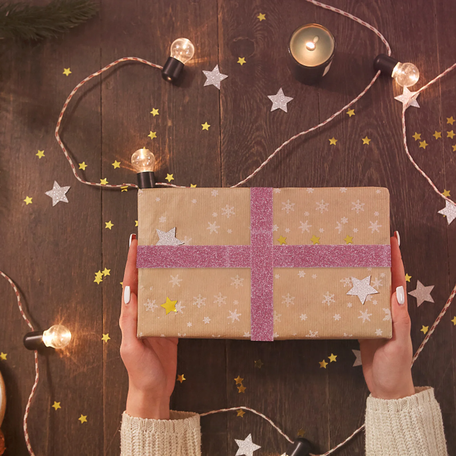 

10Pcs Decorative Glitter Washi Tape DIY Tearable Adhesive Tape for Gift Wrapping Scrapbooks Journals Planners Crafts