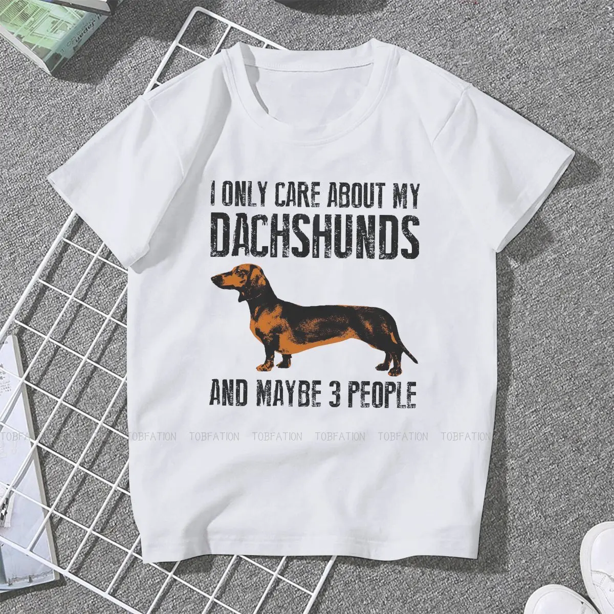 Sausage Dog 100% Cotton TShirts I Only Care About My Dachshunds Print Girl T Shirt New Trend Clothing