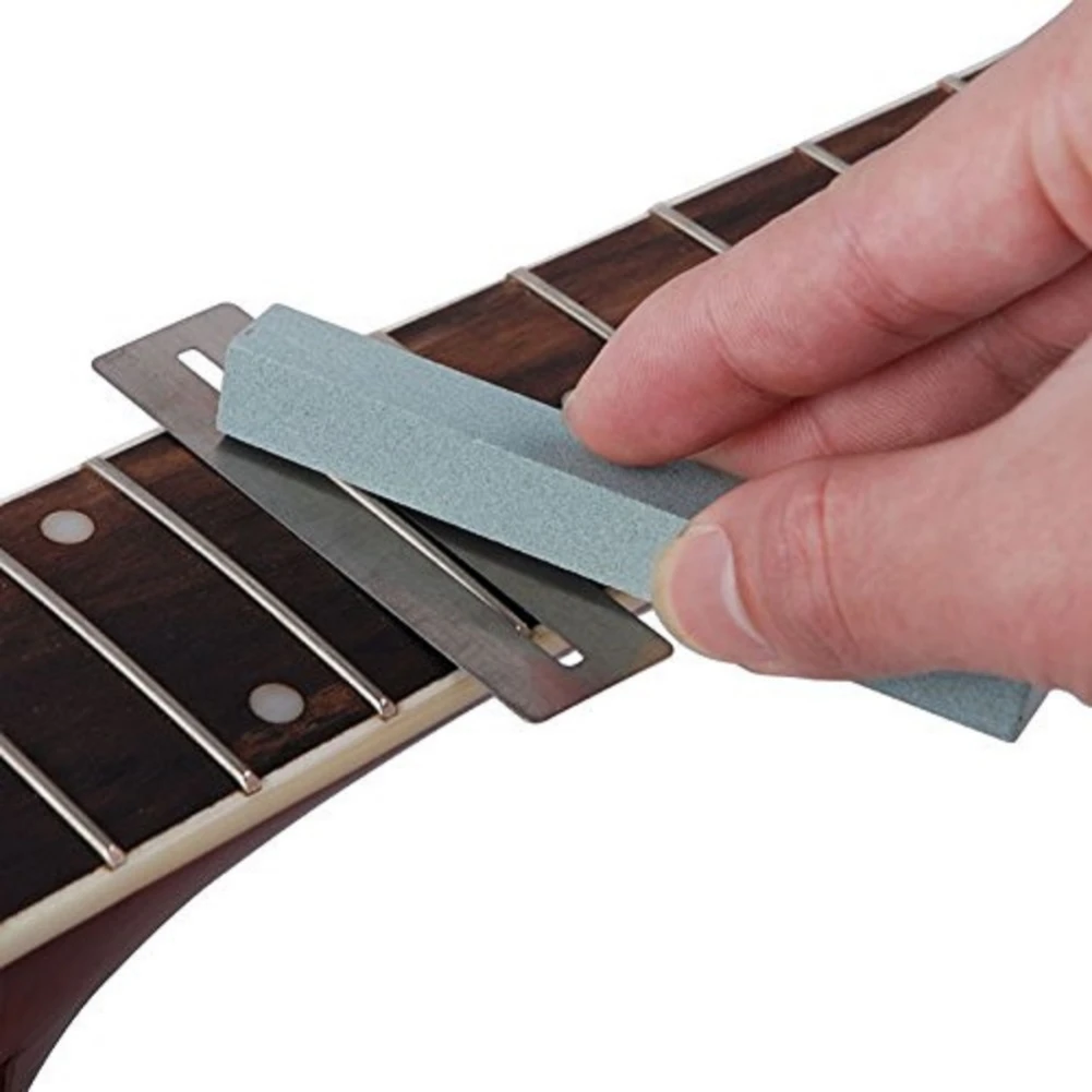 Guitar Guard Fretboard Guard 100% Brand New 3Pcs 8*1.3cm Blue Fret Protector Silver Fretboard Guard Grinding Stone