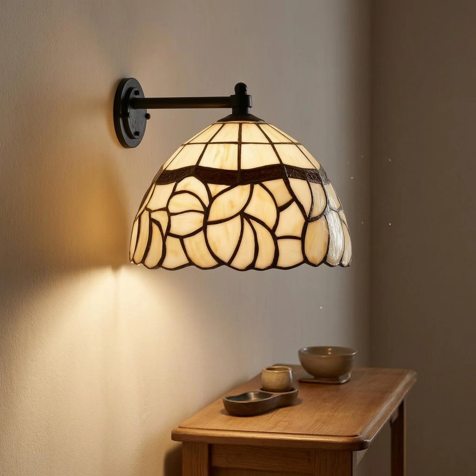 ティファニースタイルランプシェード花柄ステンドグラスランプシ - Lighting Decor For Home のレビューと価格