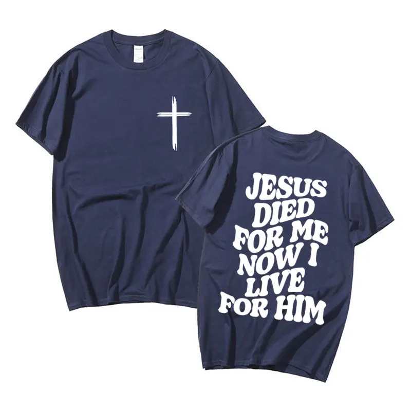 Men's Aesthetic Christian T Shirt Jesus Bible Verse Letters Print Apparel T-shirt Unisex Harajuku Casual Oversized T-Shirts Tops