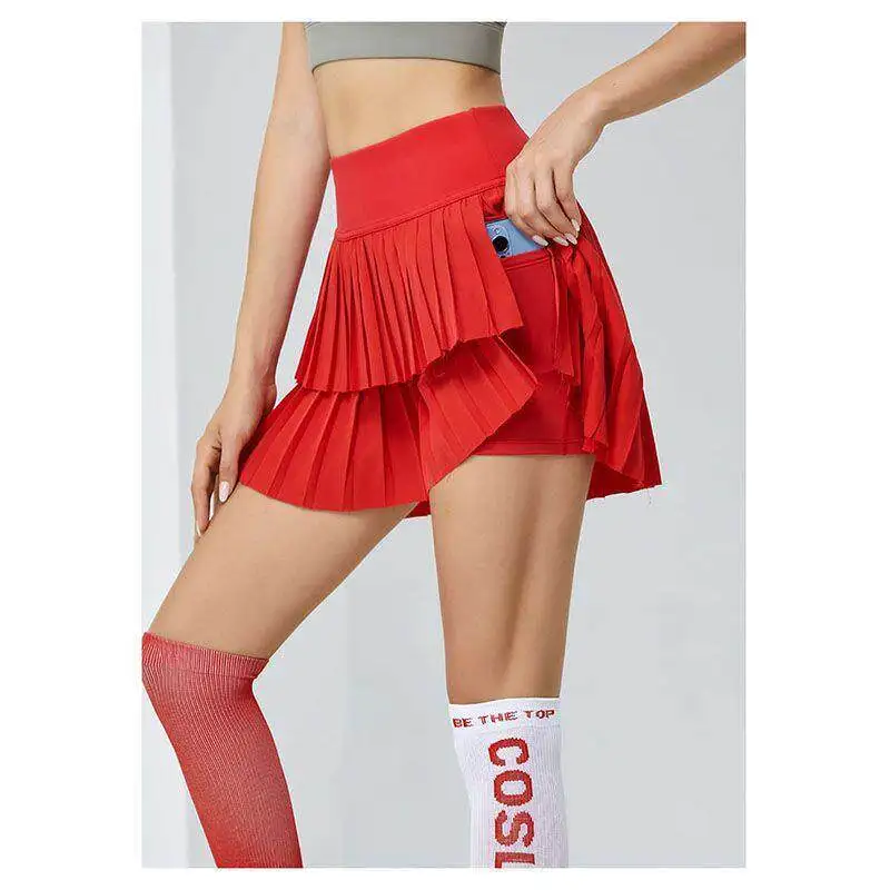 High Waist Sporty  Skirt for Women Summer Anti-Light Netball Pleated Short Skirt Professional Running Fitness Skirt