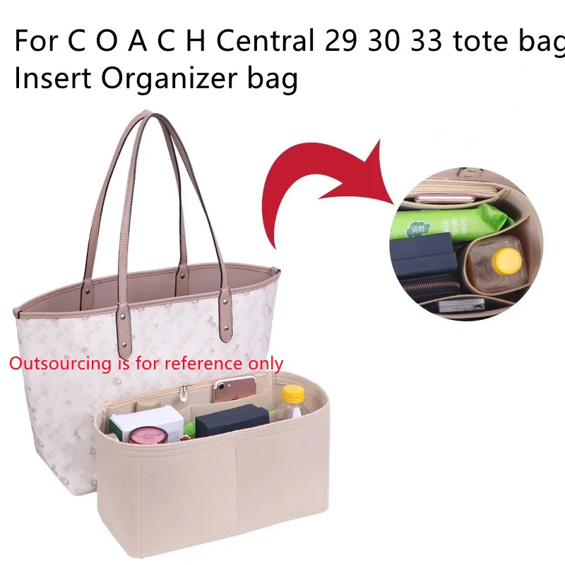 

Only Sale Inner Fits For Central tote Bag Makeup Women's Bags Insert Felt Organizer Travel Cosmetic Liner Bag