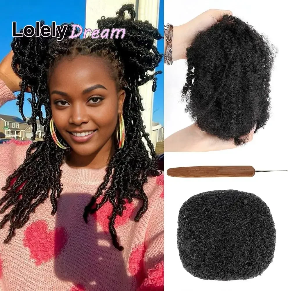 High Grade 4C Afro Kinky Bulk Human Hair 10-20 Inch Natural Black Soft 50g/Pack Dyeable Bleachable for Braiding Dreadlocks Twist