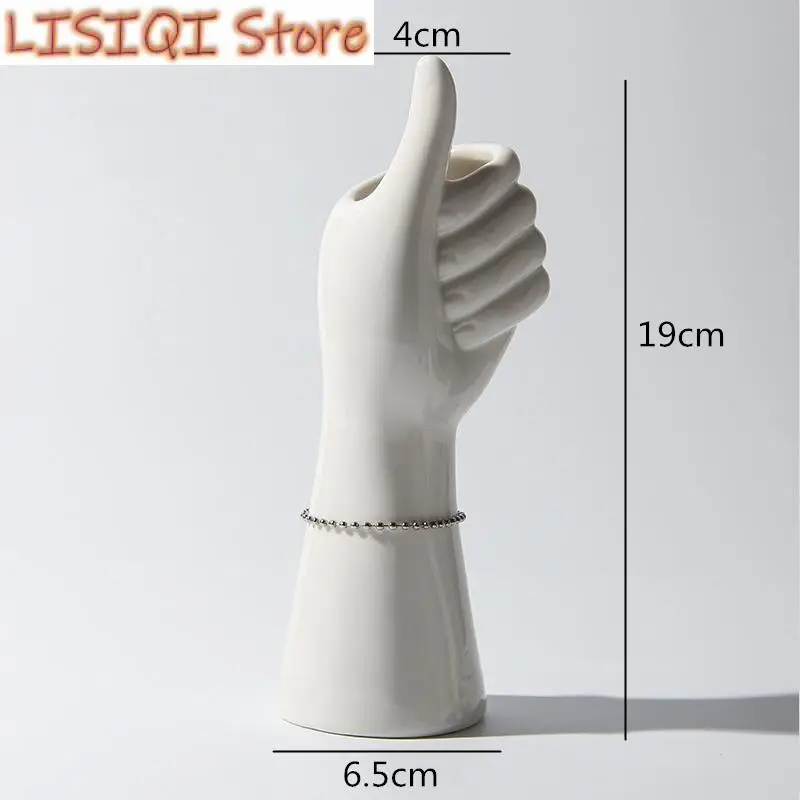 

New Ceramic vase Arm Hold hand Flower vase Ceramic human body crafts ornaments Flower Arrangement Accessories Home Decoration