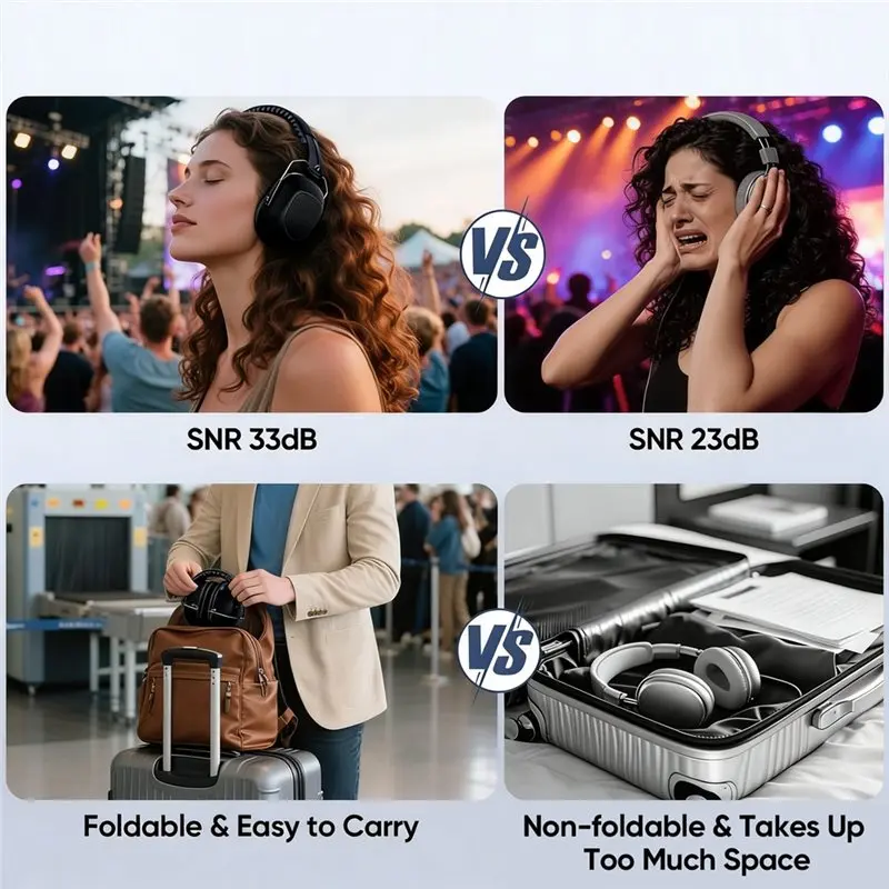 [NEW!A25P】 Noise-Cancelling Ear Muffs For Adults, Adjustable Ideal For Construction And Shooting, SNR 33Db