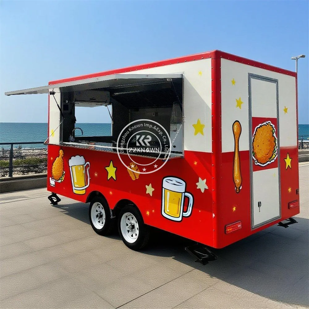 

Индивидуальный полностью оборудованный прицеп для еды, уличная тележка для мороженого, мобильный прицеп для общественного питания, концессионный грузовик для еды с полной кухней