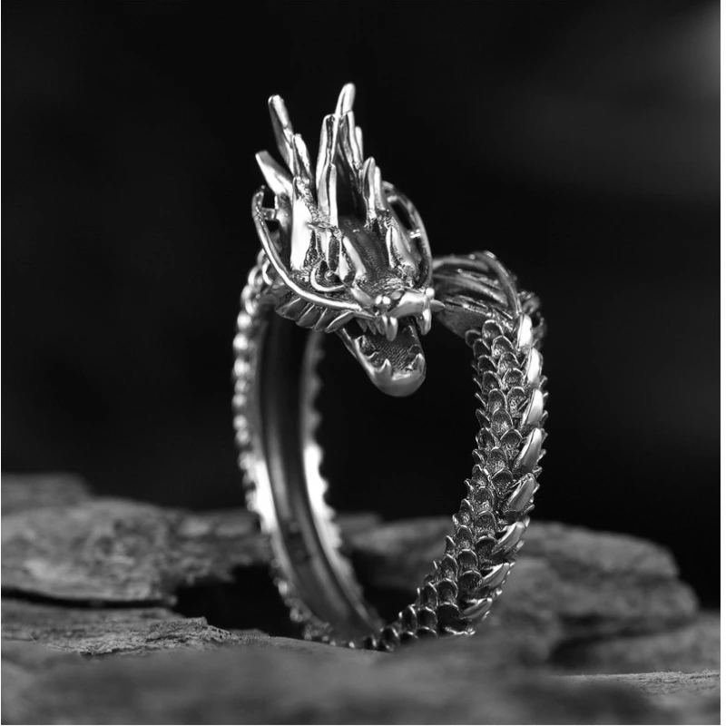 Vintage Drachen verstellbare Ringe für Männer Retro Gothic Tier Finger Öffnungs ring Punk HipHop Party Modeschmuck Accessoires