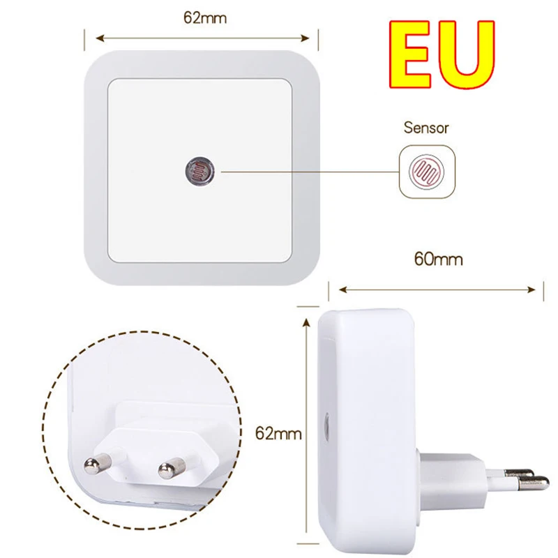 Led Sensor Nachtlampje 110-220V Nachtlampje Smart Schemeringsdimmer Sensor Licht Slaapkamer Nachtlampje Wc trappen Hal