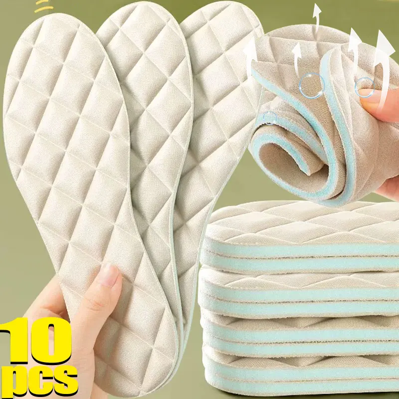 2/10 pares de plantillas de espuma viscoelástica suave para masaje, para zapatillas deportivas, suela transpirable, almohadillas acolchadas, plantillas ortopédicas para hombres y mujeres
