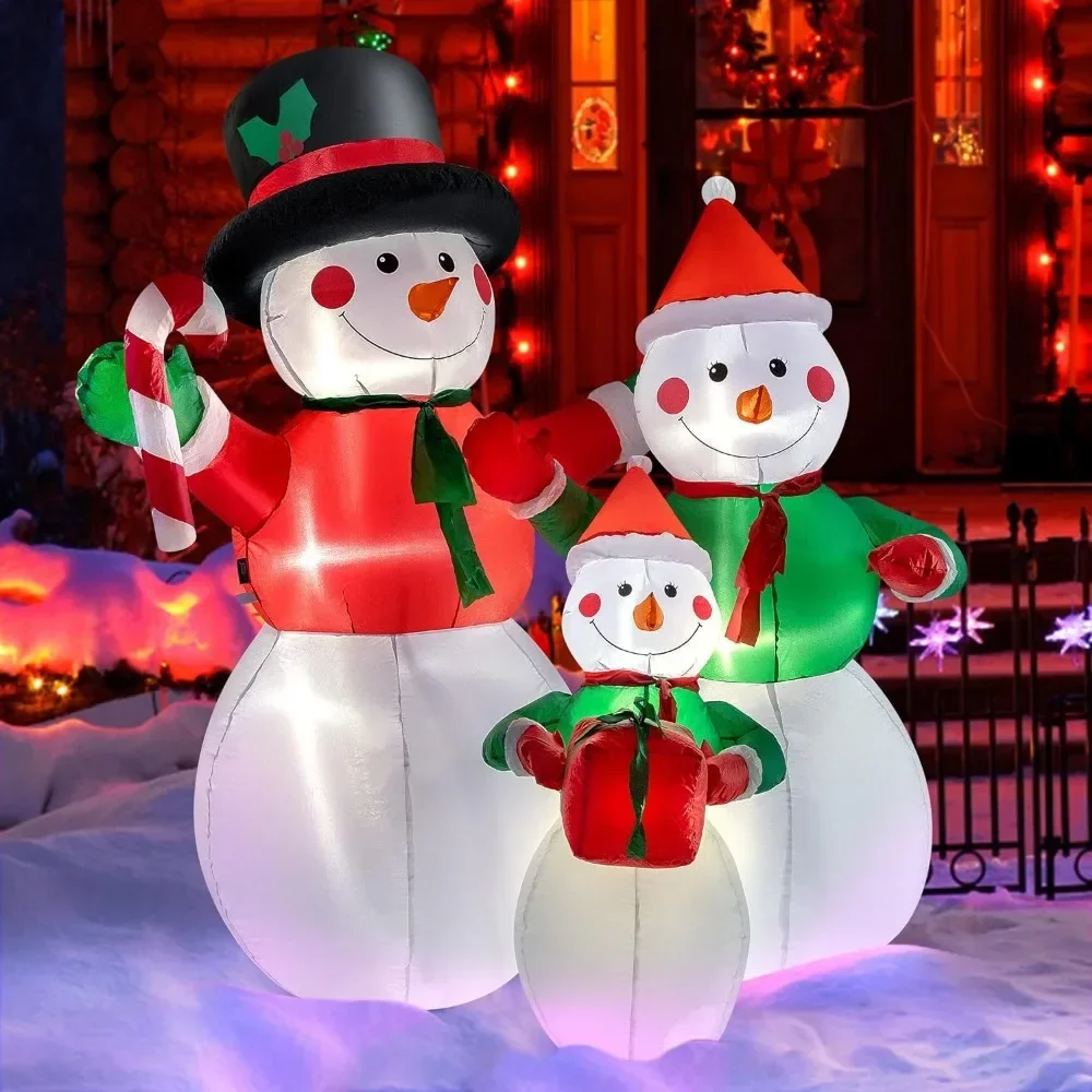 

6ft Height Christmas Inflatable Snowman Family Led Lighted Blow Up Outdoor Yard Decoration Christmas Inflatables Outdoors Decors