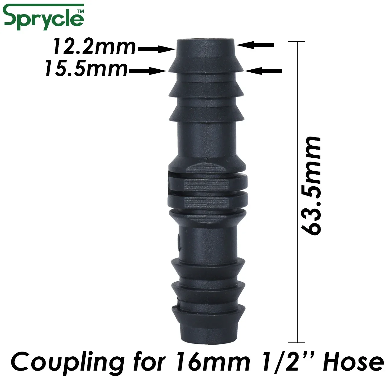 10PCS 16mm Couplings Straight Connector Micro Drip Irrigation 1/2'' PE Pipe Tubing Hose Repair Fitting Garden Watering