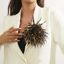 Fashionable Retro Handmade Leopard Print Flower Brooch - Women's Unique and Bold Design, Suitable for Daily Wear and Parties