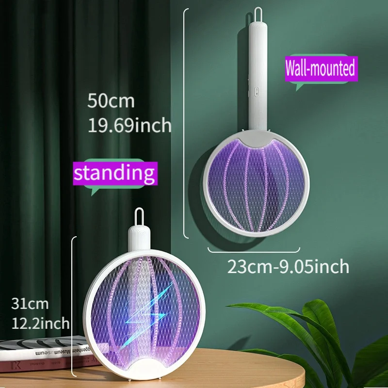 Electric Mosquito Swatter Shock Folding mozzie Killer USB Mosquito Killer Rechargeable Home Two-in-one Mosquito Killer