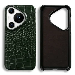 Genuine Leather Cover Phone Case For Huawei Pura 70 Ultra 70Pro p60Pro p30 Lite Mate50 Mate40 P50 Cowhide Fundal Back Shell capa