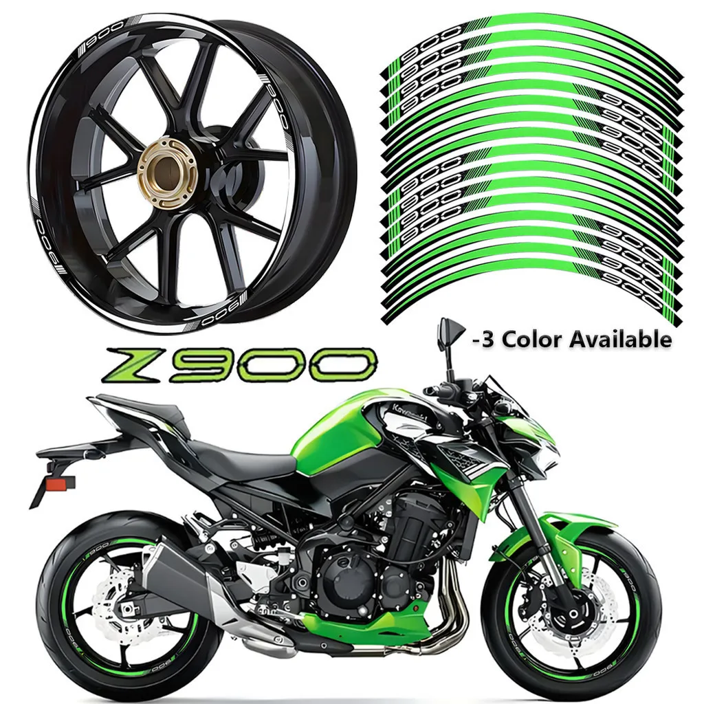 

17 Inch Motorcycle Wheel Sticker Reflective Rim Decal Hub Stripe Tape Decal for Kawasaki Z900