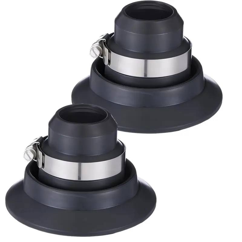 

A92P Roof Vent Pipe Flashing Kit 2 Pcs 1.5"-2" Rubber Roof Collar Repair Boot Vent Flashing With Stainless Steel Clamp Fit
