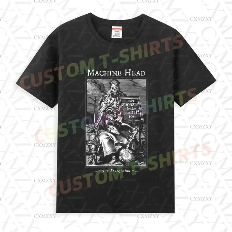

2026 Hot Sale Summer 100% Cotton Black Machine Head The Blackening T Shirt Men Short Sleeves Cool Tee Hip Hop Streetwear T-shirt