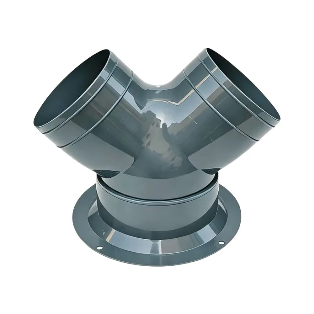 PP Material Three-Way Tee Fitting for Connecting For Fresh Air Intake Fan and Ducting in Residential Ventilation