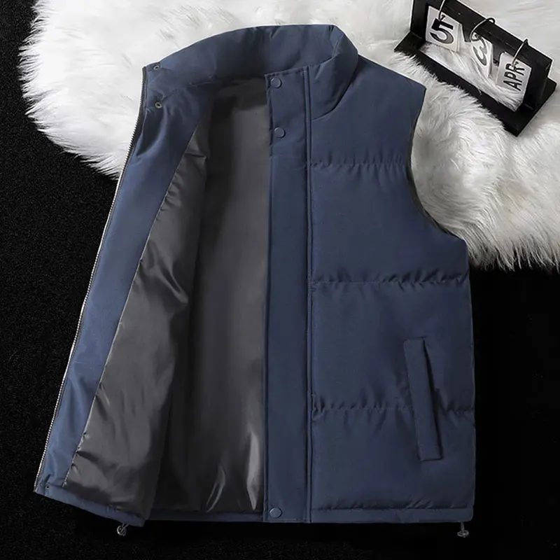 Men\' Sleeveless Vest Running Sports Jackets Winter Male Cotton-Padded Sports Vests Run Coats Men Fitness Warm Waistcoats 5XL