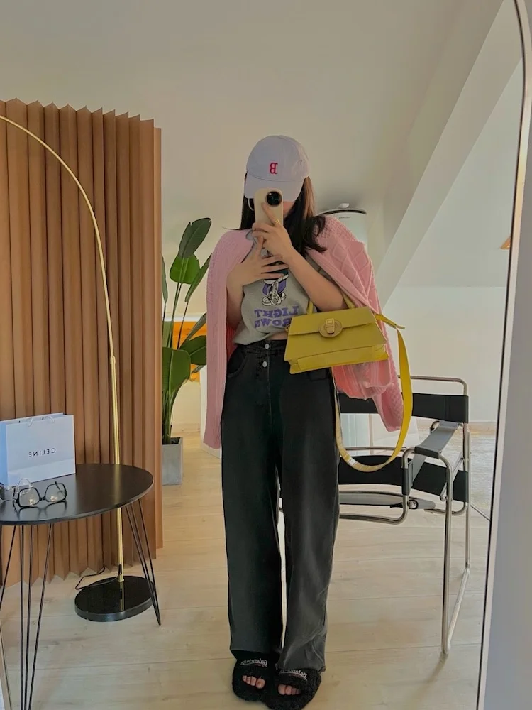 

Джинсы женские с высокой талией, модные, на пуговицах, широкие, в пол, повседневные, классические, свободного кроя, деним, Zheng ChunHua