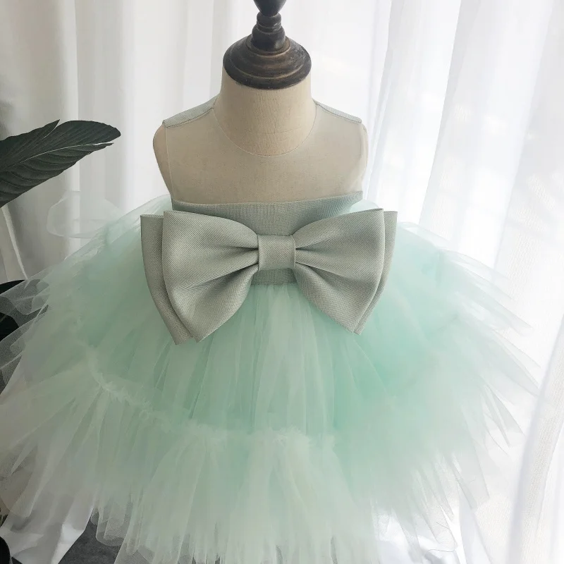 Children's Dress Pettiskirt Baby Full-Year Birthday Dress Flower Girl Wedding Dress Girl Host Costume for Piano Performance Wint