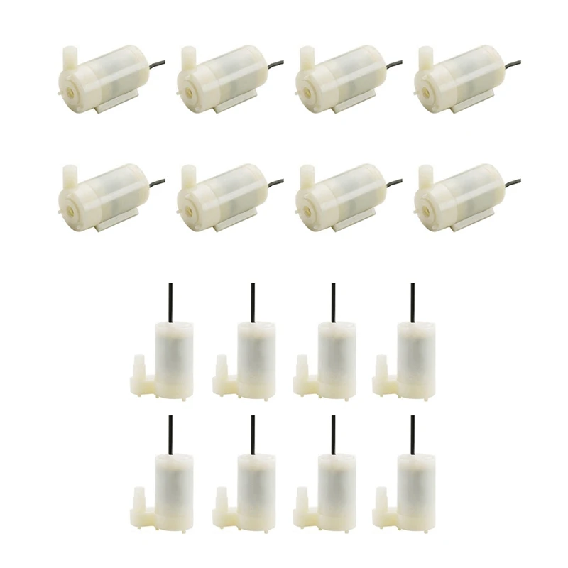8 Uds Mini bomba sumergible silenciosa blanca para DC3V 5V para refrigeración por agua de ordenador alimentado por USB-AT64